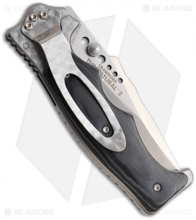 CRKT The Natural 2 Spring Assisted Knife Black Micarta (3.25" Satin Plain) 7080M
