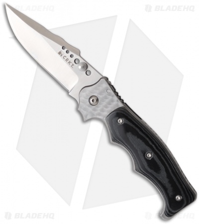 CRKT The Natural 2 Spring Assisted Knife Black Micarta (3.25" Satin Plain) 7080M
