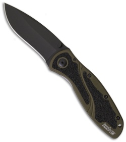 Kershaw Blur Assisted Opening Knife Olive (3.375" Black) 1670OLBLK