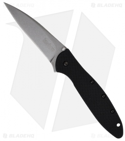 Kershaw Leek Assisted Opening Knife Black G-10 (3" S30V Stonewash) 1660G10