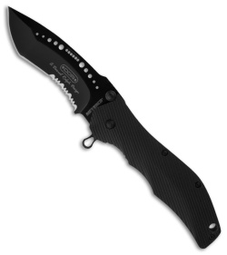 Meyerco Maxx-Q Spring Assisted Knife G-10 (3.25" Black Serr)