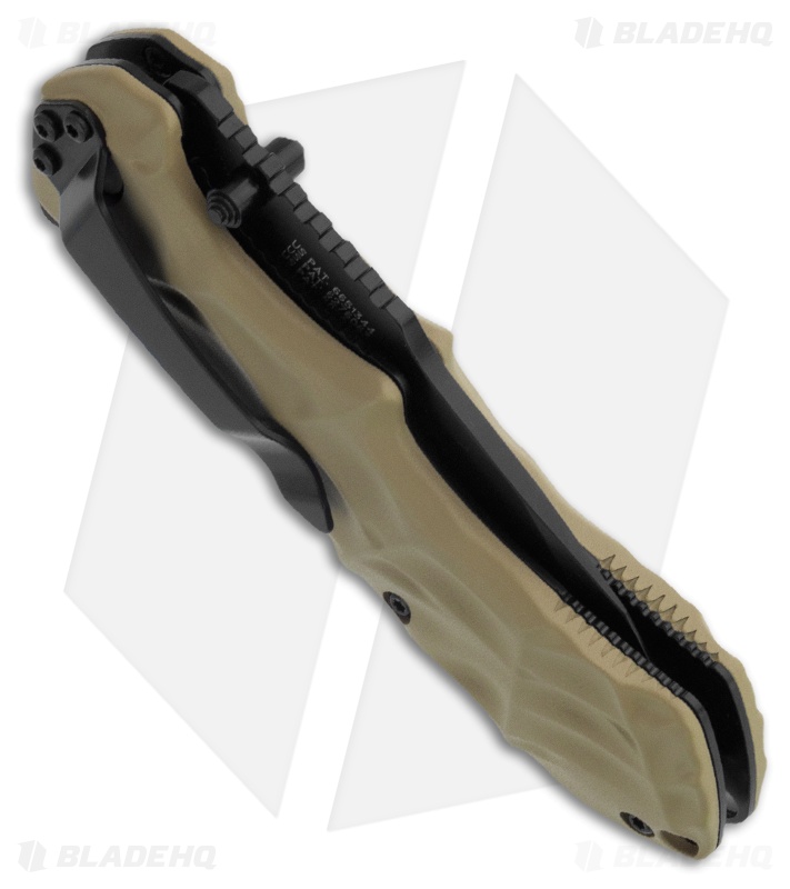 Smith & Wesson Black Ops SWBLOP3TD Tan Spring Assisted Tanto Knife (3.35" Plain)