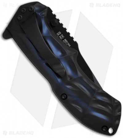 Smith & Wesson Black Ops Smoked Blue Tanto Knife (3.35" Black Plain) SWBLOP3TBL