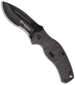 Smith & Wesson Black Ops SWBLOP4BS Spring Assisted Knife (3.35" Black Serr)