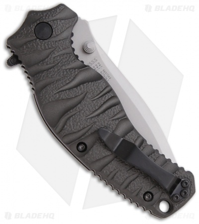 Smith & Wesson Black Ops SWBLOP4S Spring Assisted Knife (3.35" Bead Blast Serr)