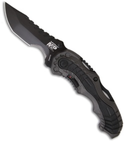 Smith & Wesson Grey MAGIC Spring Assisted Knife (3.4" Black Serr) SWMP6S