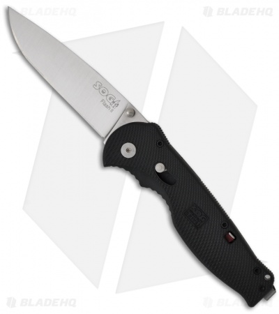 SOG Flash II Assisted Opening Knife Black Zytel (3.5" Satin Plain) FSA-8