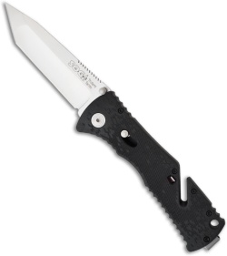 SOG Trident Large Tanto Assisted Opening Knife Black (3.75" Satin) TF-6