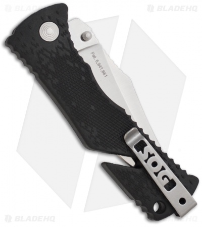 SOG Trident Large Tanto Assisted Opening Knife Black (3.75" Satin) TF-6