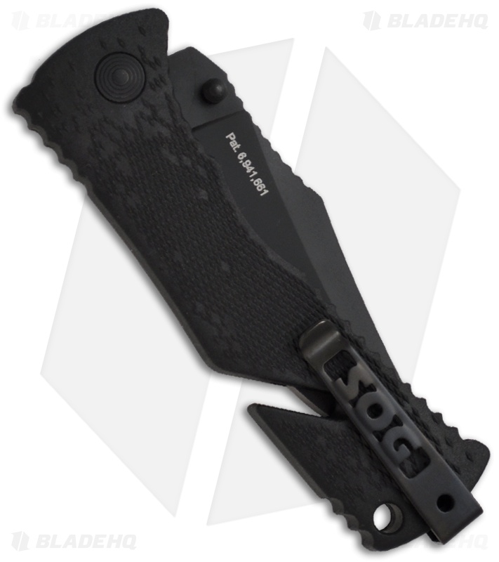 SOG Trident Tanto Assisted Opening Knife (3.75" Black) TF-6