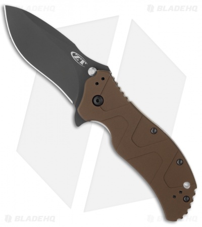 Zero Tolerance 0350BRN Assisted Opening Knife Brown Aluminum (3.25" Black) ZT