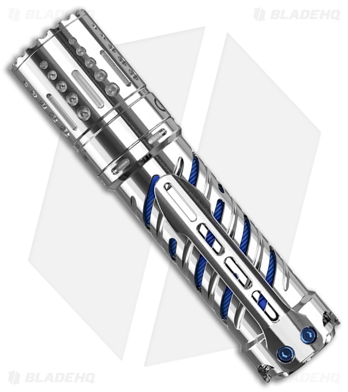 Acebeam E70-SS EDC Flashlight Stainless Steel w/ Blue Inlay (4000 Lumens)