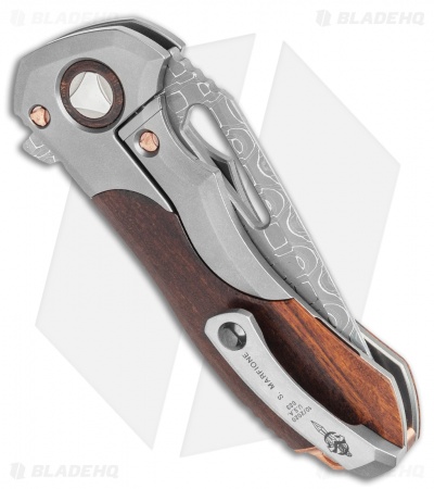 Marfione Custom Protocol Knife Ironwood Copper Accents (2.8" Gator Belly Dam.)