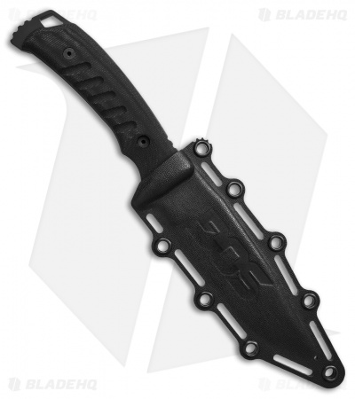 SOG Pillar Fixed Blade Knife Black Canvas Micarta (5" Black Cerakote S35VN)