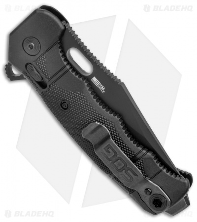 SOG Seal XR Flipper XR-Lock Knife Black Nylon (3.9" Black Serrated)