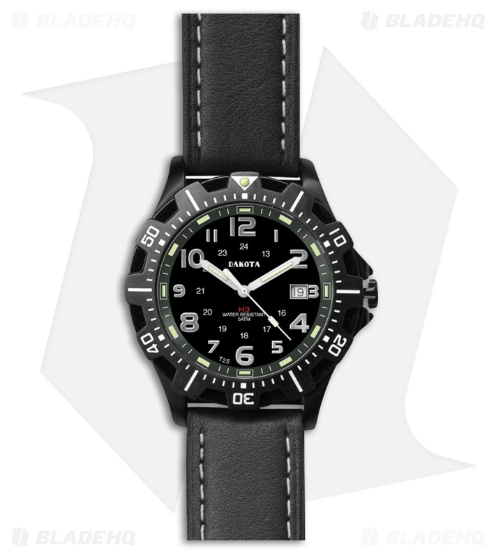 Dakota HC Tritium Wristwatch Black Leather DK7736