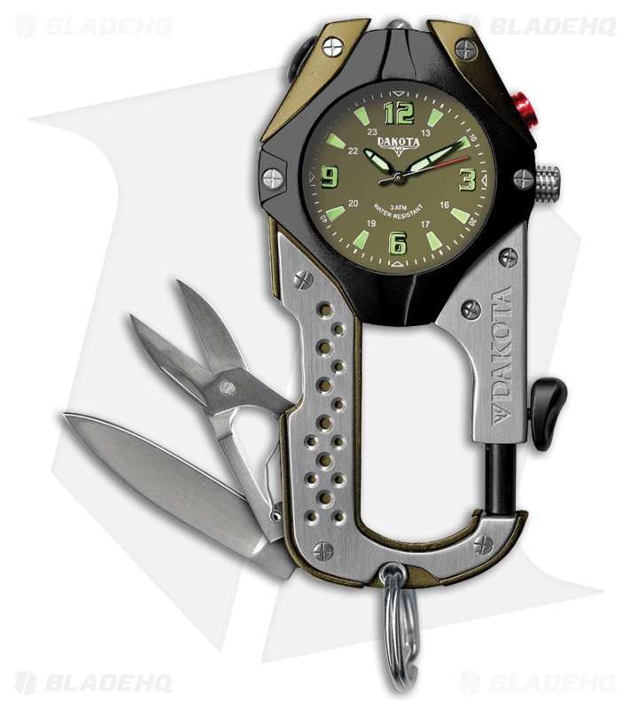 Dakota Knife Clip Watch Olive Green Aluminum DK8763